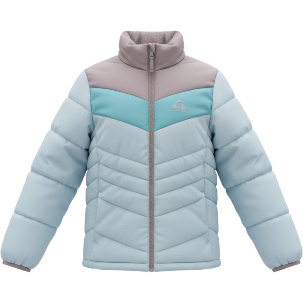 Gerry Girls Puffer Jacket Aqua Gray Quilted Winter Coat Youth Large 14/16
